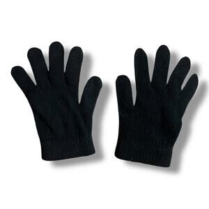 Black Knit Winter Gloves One Size Fits Most Warm Stretchy Unisex